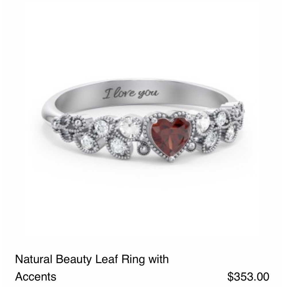 Cute rose/heart ring 14k white gold
